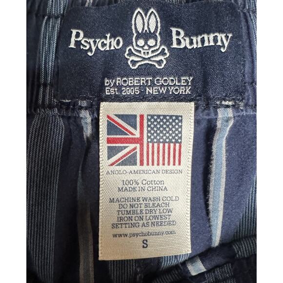 Psycho Bunny Mens Sz Small Lounge Pants Blue Striped Cotton Pajama Pants - Picture 5 of 5